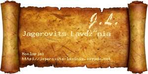 Jagerovits Lavínia névjegykártya